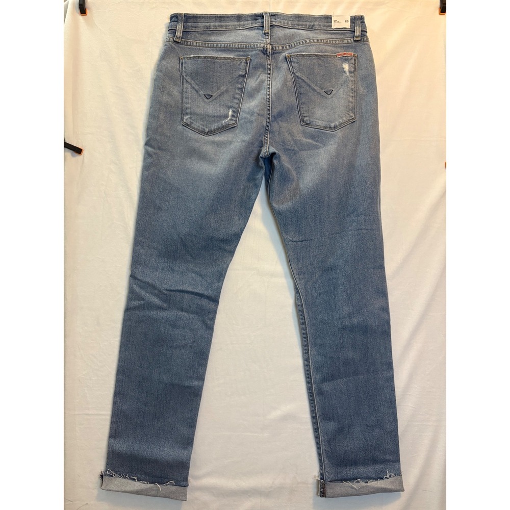 Hudson Jeans Women 28 Blue Riley Mid-Rise Straight Crop Distressed Denim NWT - Picture 2 of 8
